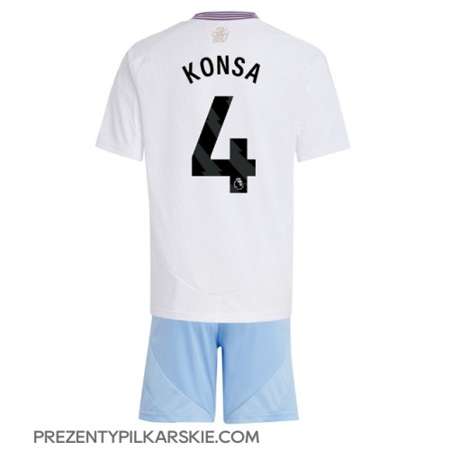 Stroje piłkarskie Aston Villa Ezri Konsa #4 Koszulka Wyjazdowej dla dzieci 2024-25 Krótki Rękaw (+ szorty)